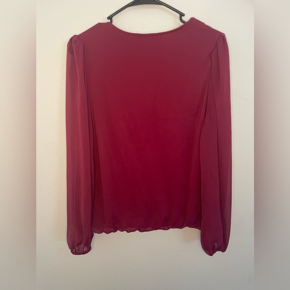 Women’s Marc New York Burgundy Size Small Scoop Neck Blouse - Picture 6 of 9